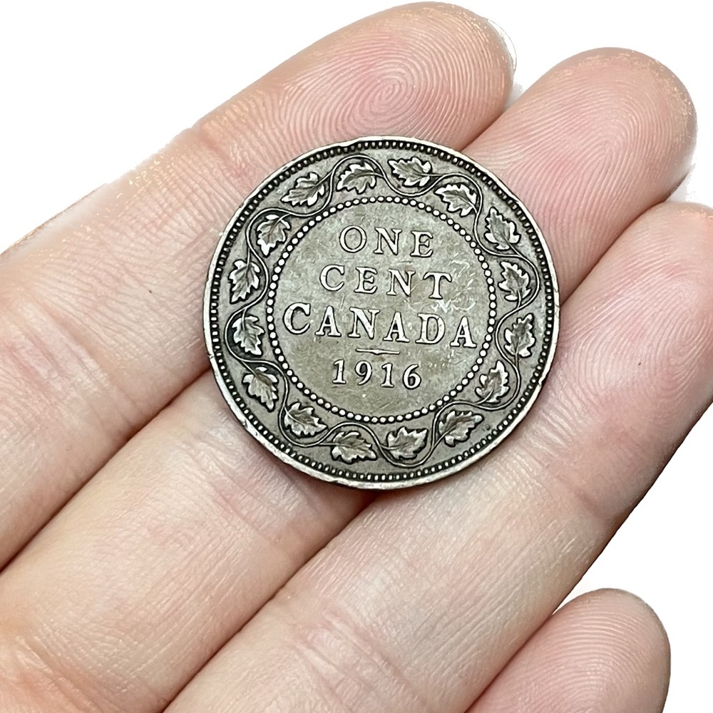 🎈$10 add on - 1916 ONE CENT CANADA - with “DEI GRA” - George V